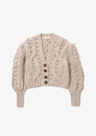 Caden Cable Puff Sleeve Cardigan