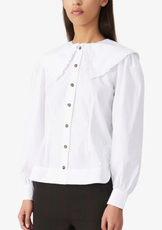 Fitted Large Collar Shirt