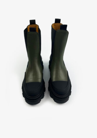 Mid Calf Leather Boot