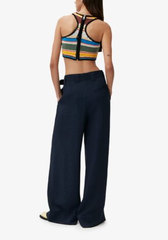 Light Structured Jacquard Wide Trousers
