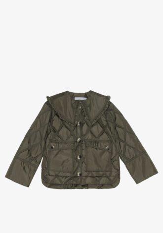 Recycled Ripstop Quilted Collar Jacket