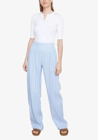 High Waist Stripe Wide Leg Trousers