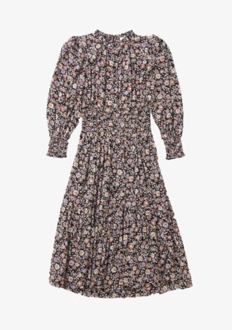 Carson Floral Long Sleeve Smocked Dress