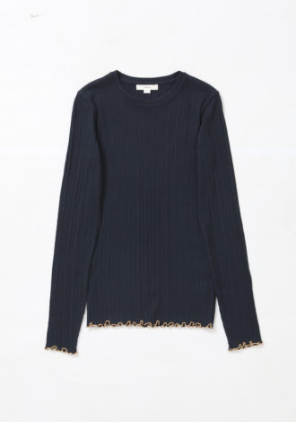 Merrow Trimmed Rib Long-Sleeve Crew Neck