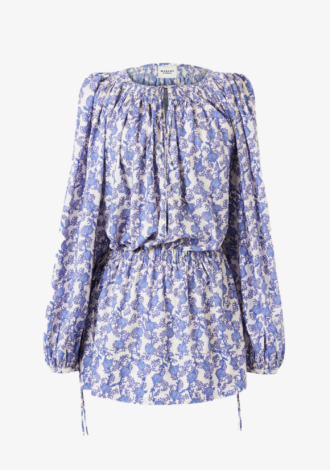 Parsley Print Dress – Blue