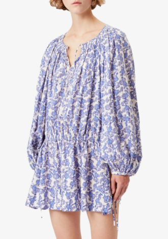 Parsley Print Dress – Blue