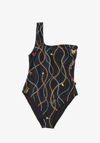 Recycled One Shoulder Print Swimsuit
