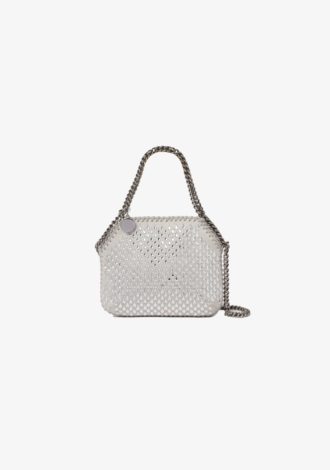 Mini Shoulder Bag Hotfix Crystal Drops Silver