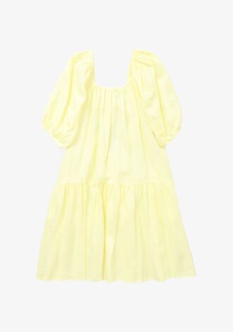 Puff Sleeve Linen Mini Dress