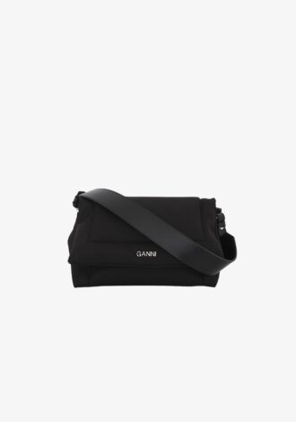 Pillow Medium Flapover Bag – Black
