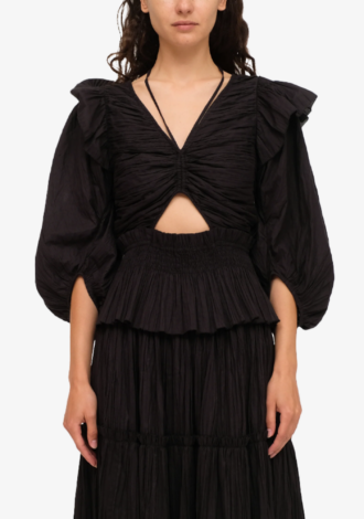 Paco Solid Puff Sleeve Top