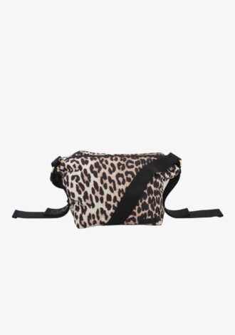 Recycled Technical Small Leopard Hobo Bag
