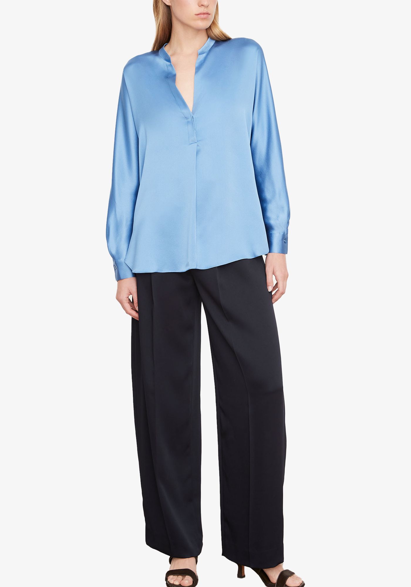 Satin Band Collar Blouse Clare