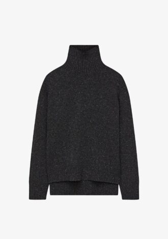 High Neck Tweed Knit