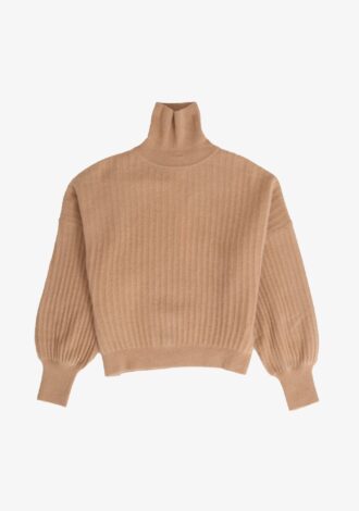 Leah Ribbed Funnel Neck