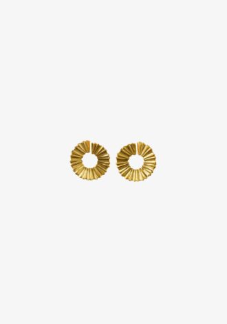 Botanical Pleated Earrings Gold