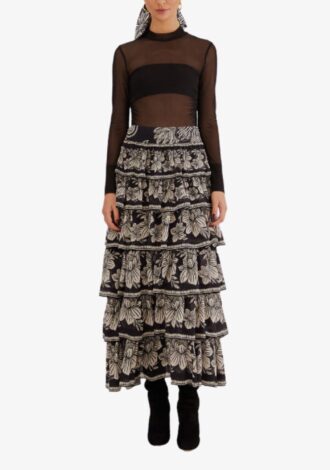 Paisley Bloom Tiered Skirt