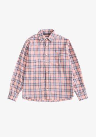 Flannel Check Button Up Shirt Pink