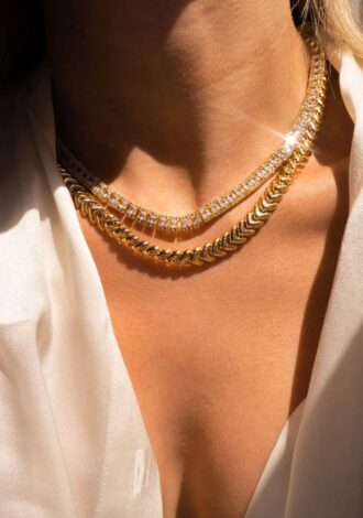The Triple Crystal Tennis Necklace