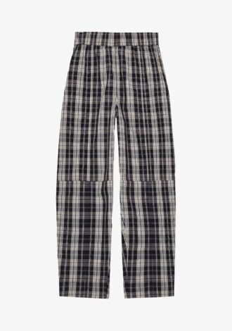 Checkered Cotton Elasticated Curve Pants