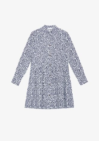 Printed Cotton Poplin Mini Shirt Dress