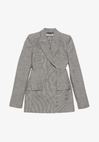 Fitted Pinstripe Suit Jacket