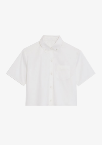 Cropped Short Sleeve Shirt White