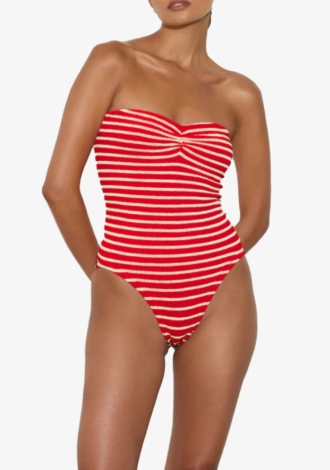 Brooke Stripe Swim Red/White