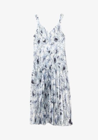 Washed Lily Pleated V-Neck Dress