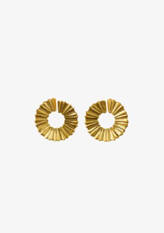 Botanical Pleated Earrings Gold