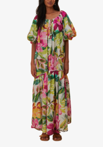 Painted Flowers Maxi Dress