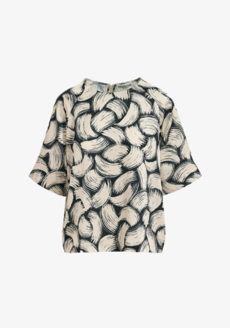 Fased Abstract Print Top