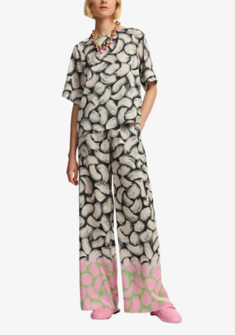 Firm Abstract Print Wide Leg Pant