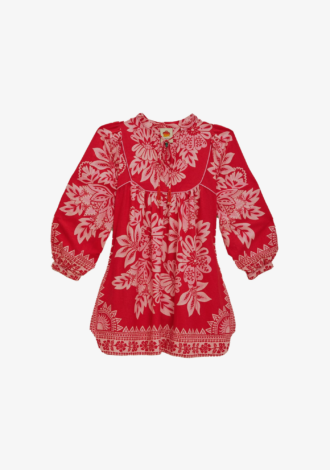 Flora Tapestry Red Mini Dress