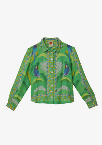 Green Macaw Scarf Shirt