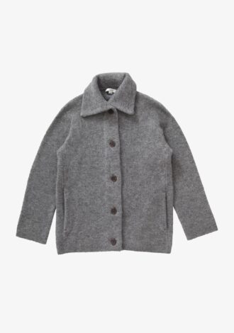 Button Collar Cardigan Grey