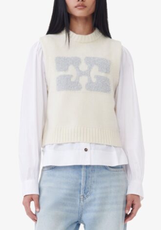 Graphic Wool Mix Vest