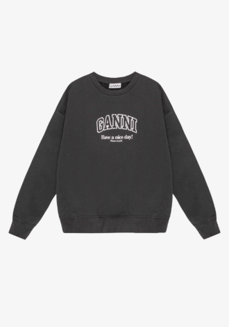 Isoli Ganni Oversized Sweatshirt Washed Black