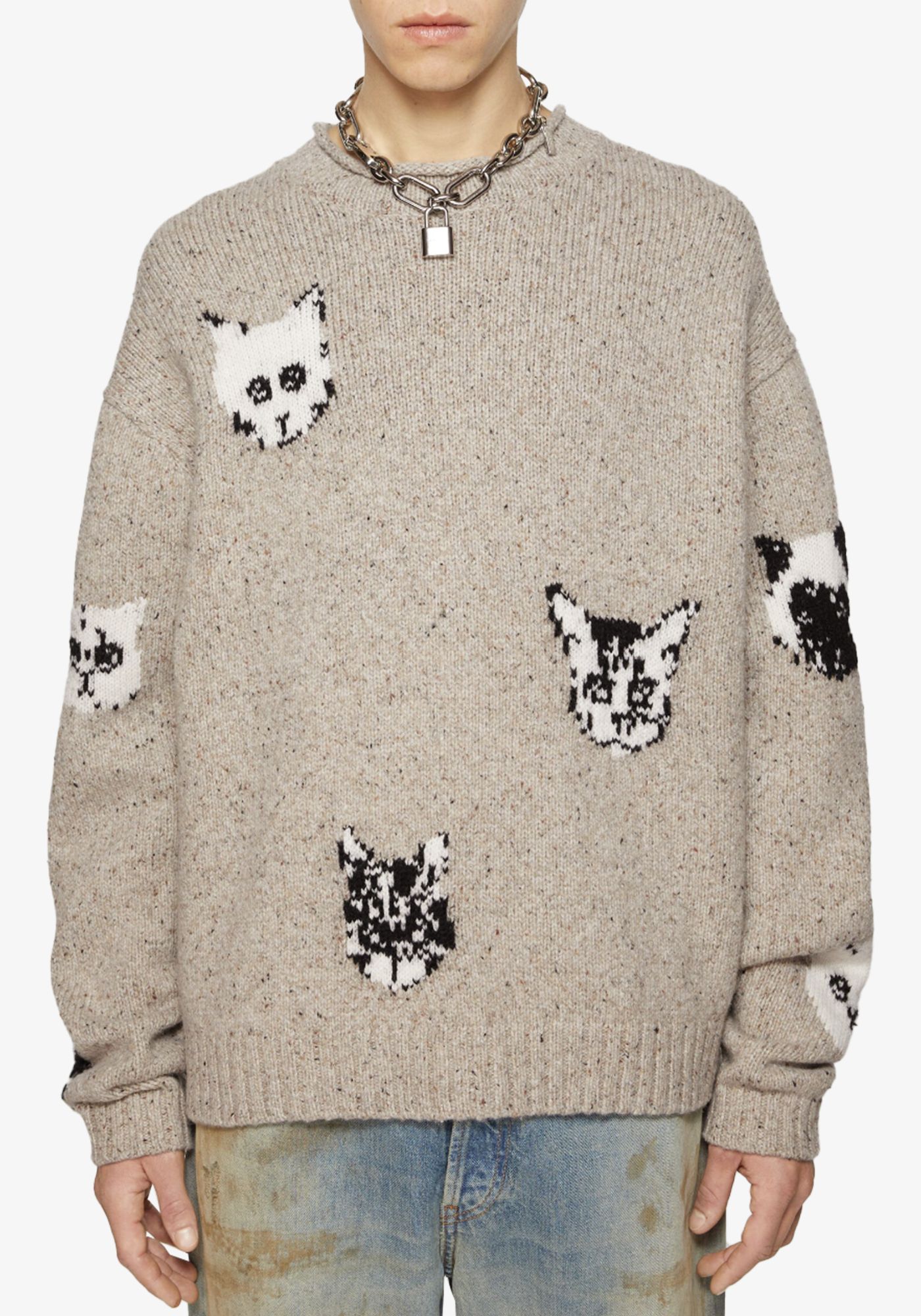 トップス RoseMuse cat jacquard big knit New Zara Oversized Jacquard Knit Sweater Large - XL Bloggers