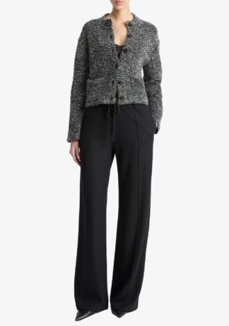 Herringbone Wool Blend Cardigan Jacket