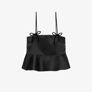 Black Duchesse Satin Top - 6