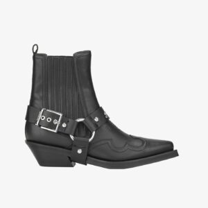 Black Low Cut Western Chelsea Boots - 38