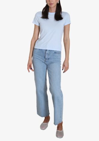 Baby Tee In Light Chambray