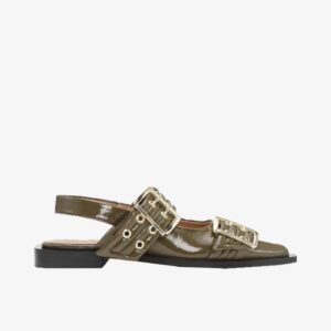 Feminine Buckle Ballerinas Military Olive - 37