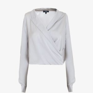 Peak Lapel Wrap Blouse - XS