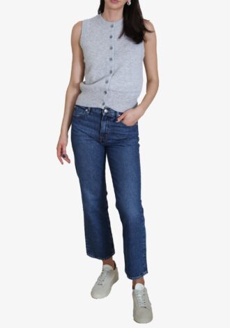 Stevie Button-up Tank Fluffy Grey