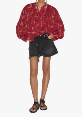 Salika Printed Blouse Red
