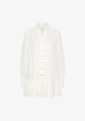 Cloud Embroidered Shirt Dress