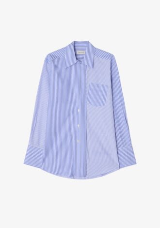 Asymmetric Shirt Blue Stripe