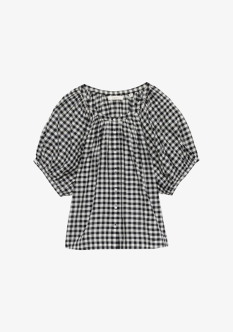 June Top Noir Greta Gingham